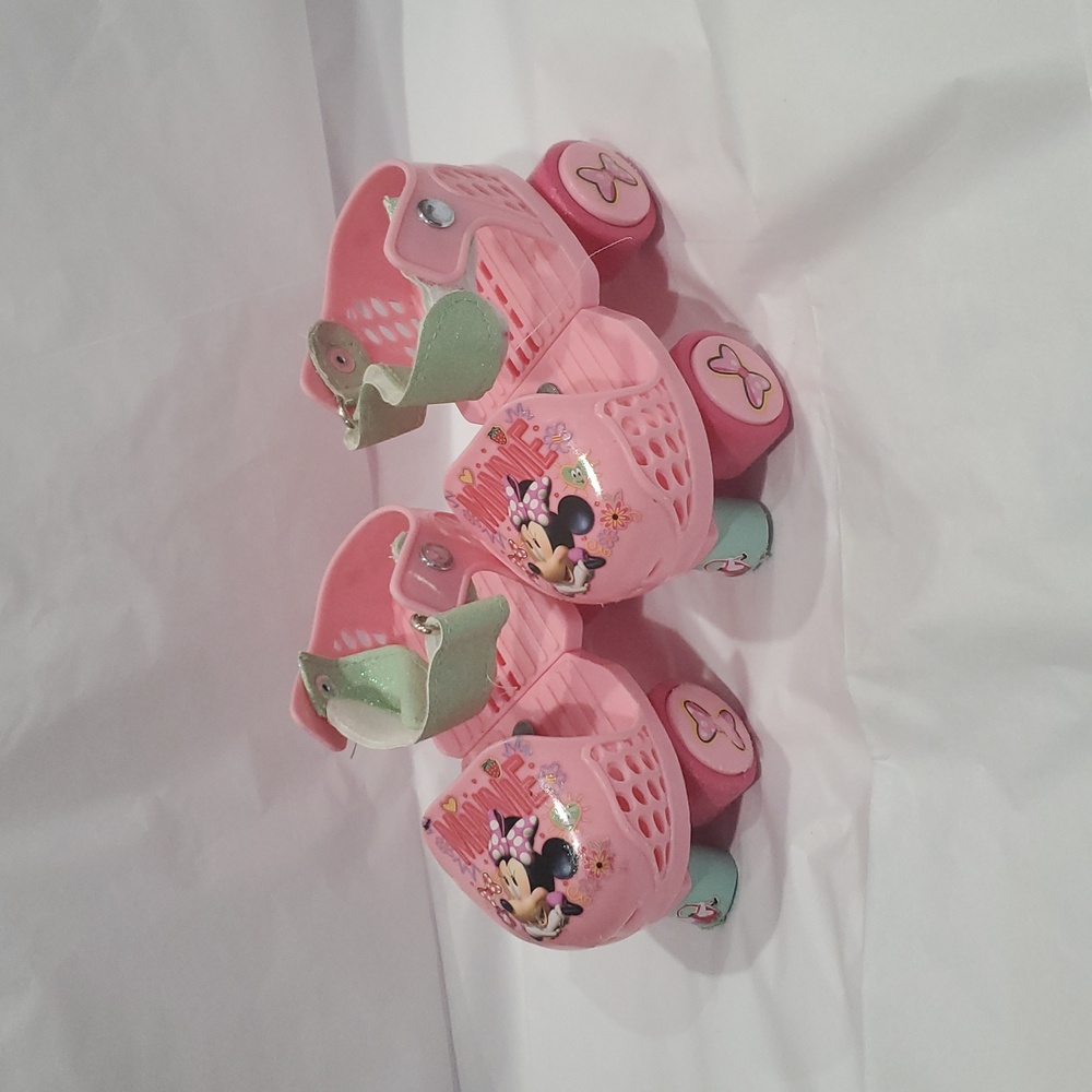 Minnie Mouse adjustable glitter Junior‎ PlayWheels Rollerskates combo size 5-10